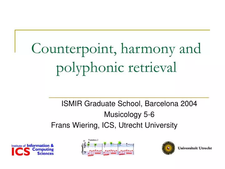 counterpoint harmony and polyphonic retrieval