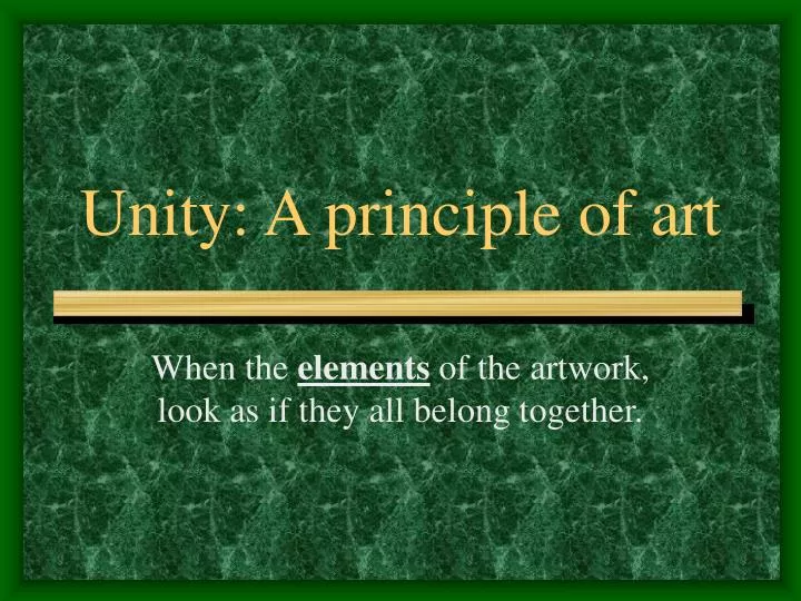 unity a principle of art