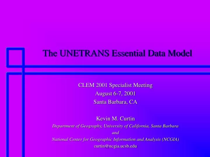 the unetrans essential data model