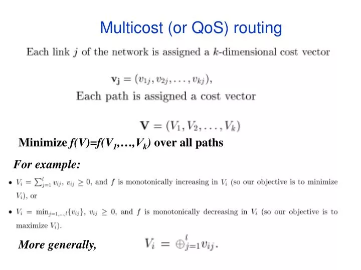 multicost or qos routing