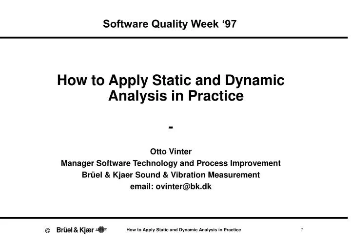 software quality week 97