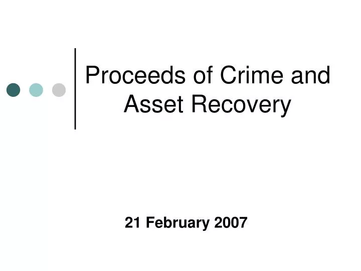 proceeds of crime and asset recovery