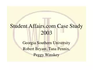 Student Affairs.com Case Study 2003