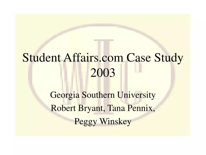 student affairs com case study 2003