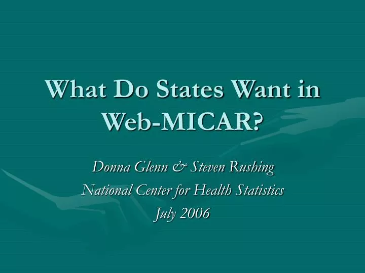 what do states want in web micar