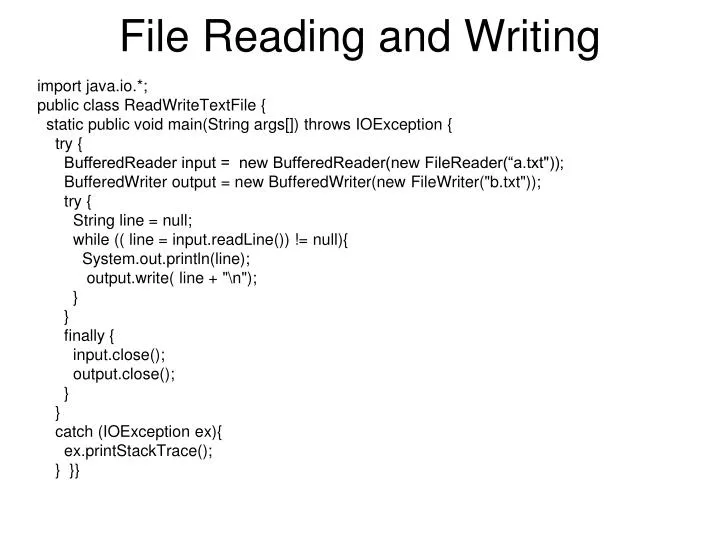 file reading and writing