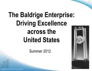 The Baldrige Enterprise: Driving Excellence across the United States