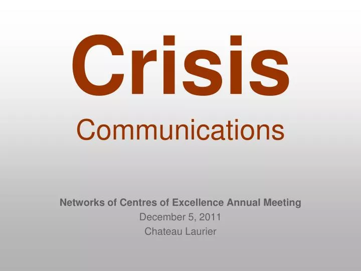 crisis communications