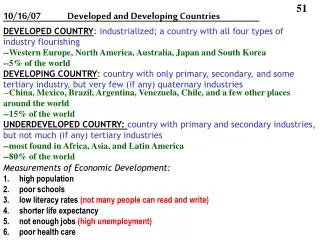 10/16/07	Developed and Developing Countries