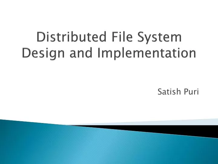 distributed file system design and implementation