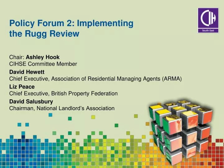 policy forum 2 implementing the rugg review