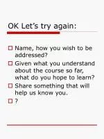 OK Let’s try again: - slide 1