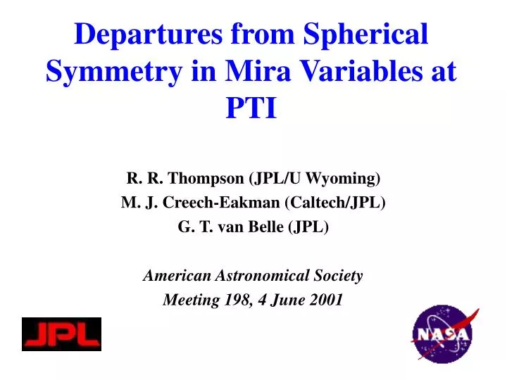 departures from spherical symmetry in mira variables at pti