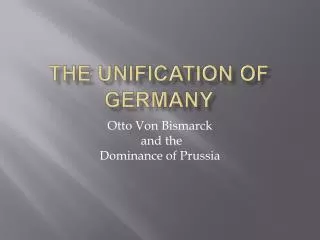 The unification of germany
