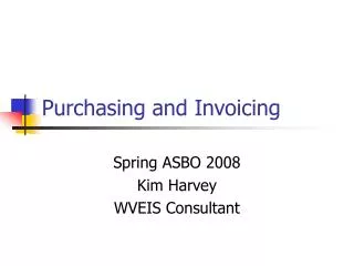 Purchasing and Invoicing