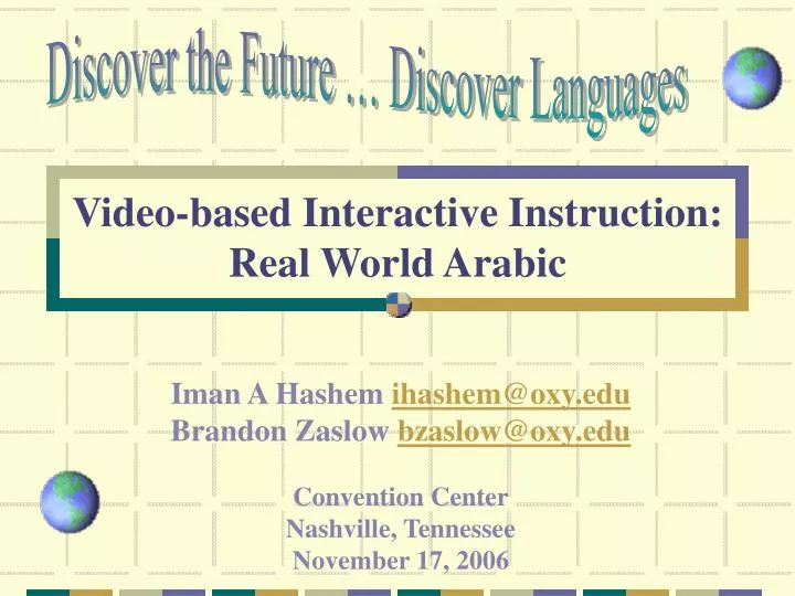 video based interactive instruction real world arabic