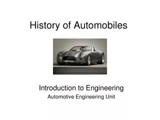 History of Automobiles