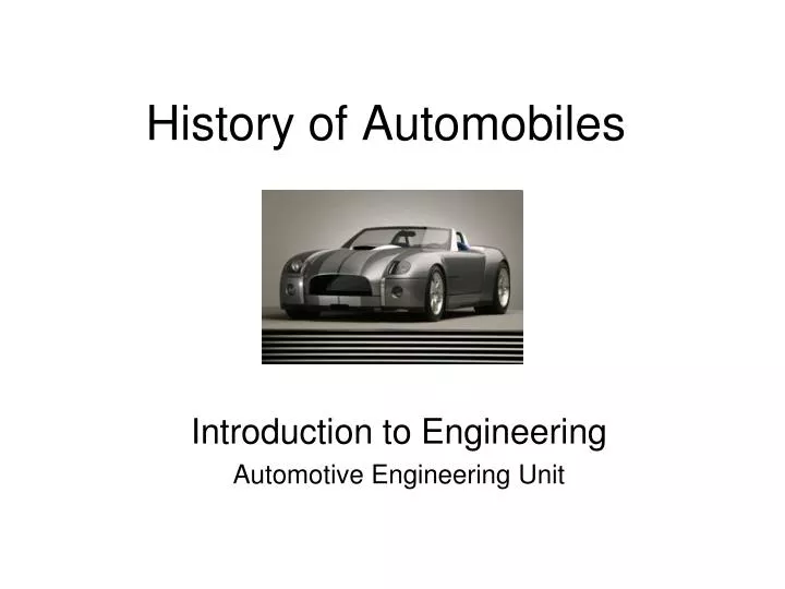 history of automobiles