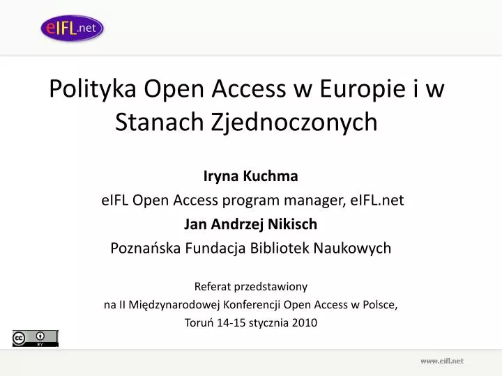 polityka open access w europie i w stanach zjednoczonych
