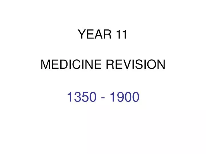 year 11 medicine revision