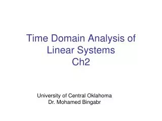 Time Domain Analysis of Linear Systems Ch2