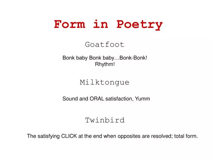 form in poetry