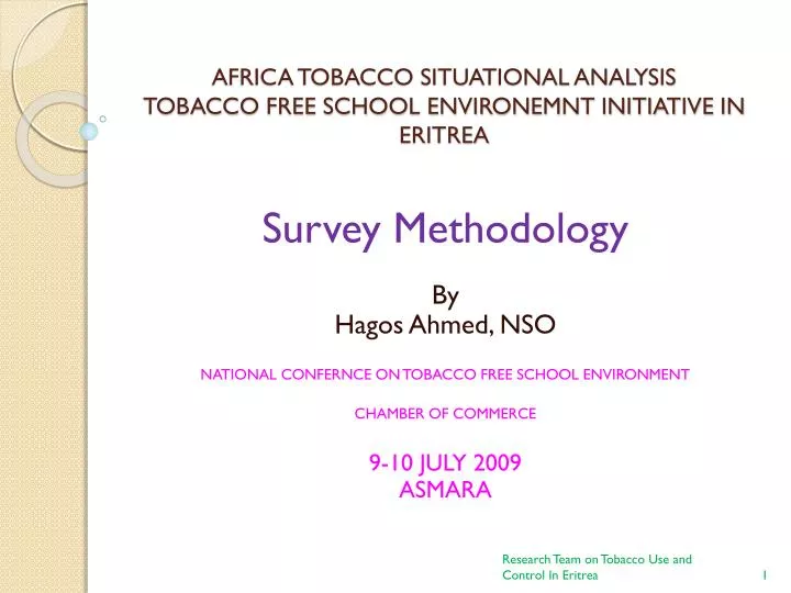 africa tobacco situational analysis tobacco free school environemnt initiative in eritrea
