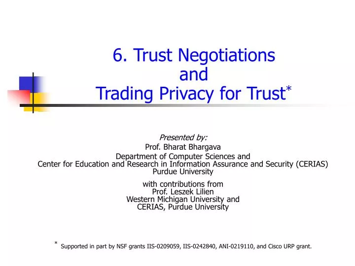 6 trust negotiations and trading privacy for trust