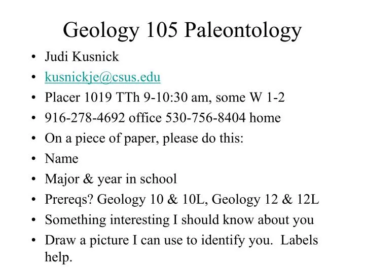 geology 105 paleontology