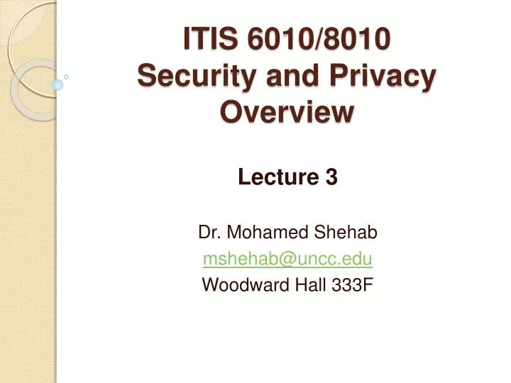 itis 6010 8010 security and privacy overview