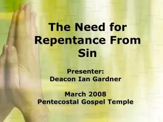 The Need for Repentance From Sin