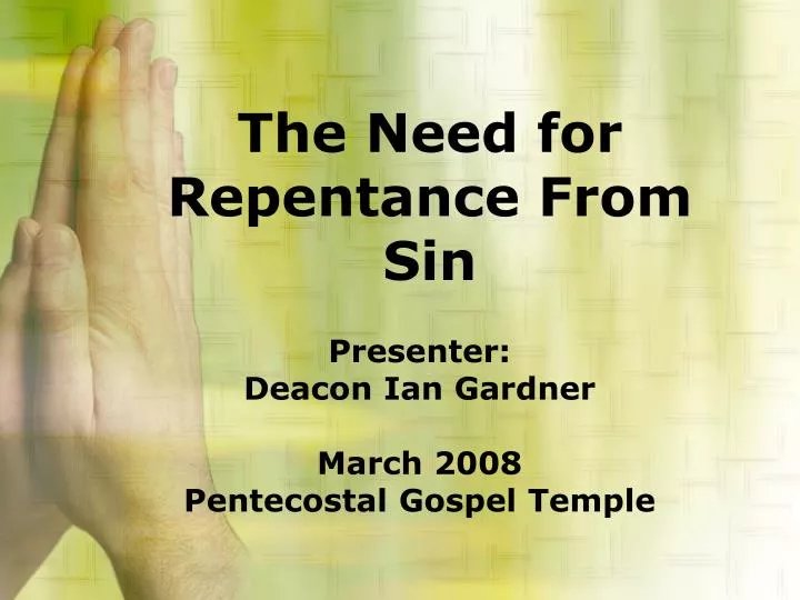 the need for repentance from sin