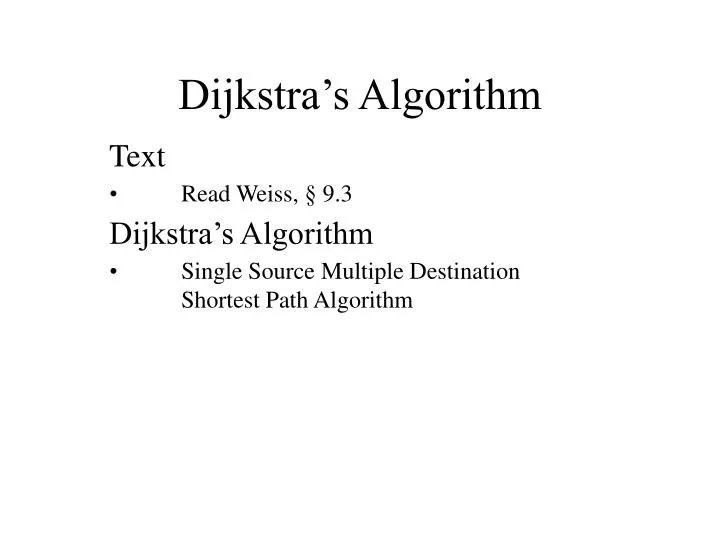 dijkstra s algorithm