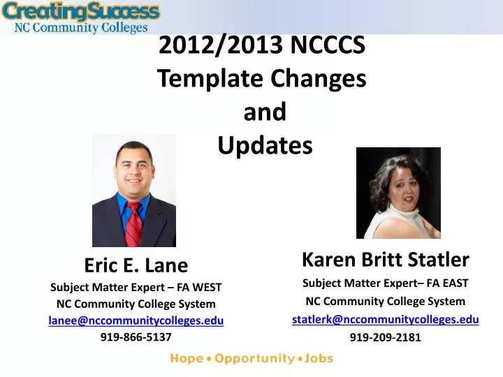 2012 2013 ncccs template changes and updates