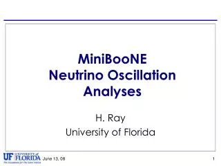 MiniBooNE Neutrino Oscillation Analyses