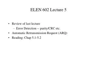 ELEN 602 Lecture 5