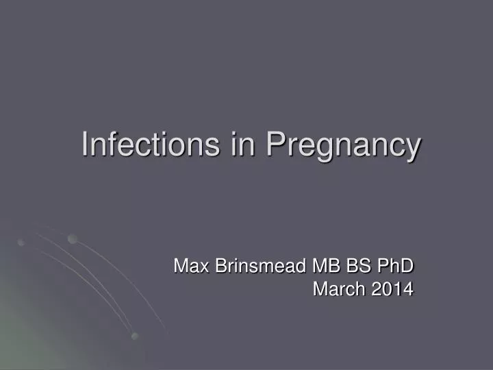 infections in pregnancy