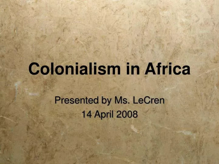 colonialism in africa