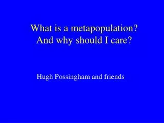 What is a metapopulation? And why should I care?