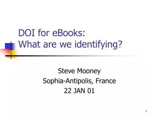 DOI for eBooks: What are we identifying?