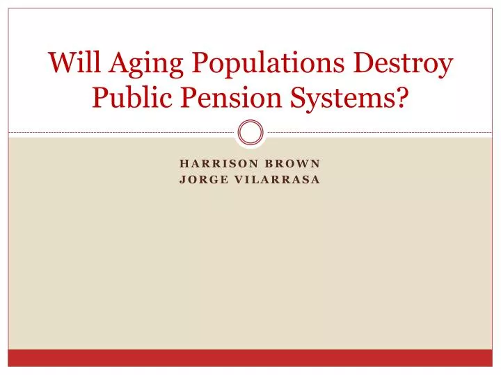 will aging populations destroy public pension systems