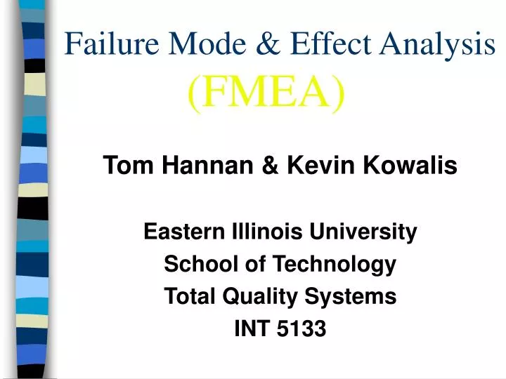 failure mode effect analysis