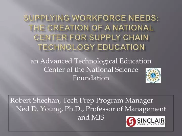 supplying workforce needs the creation of a national center for supply chain technology education