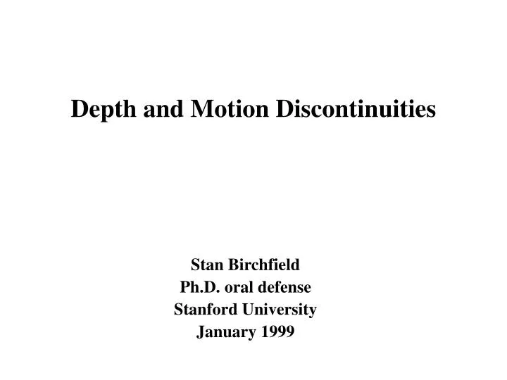 depth and motion discontinuities