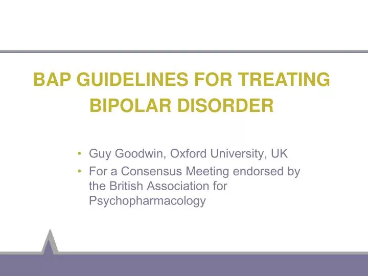 bap guidelines for treating bipolar disorder