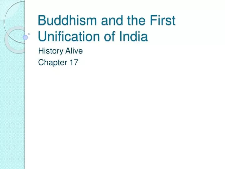 buddhism and the first unification of india