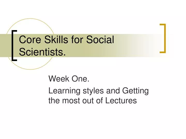 core skills for social scientists