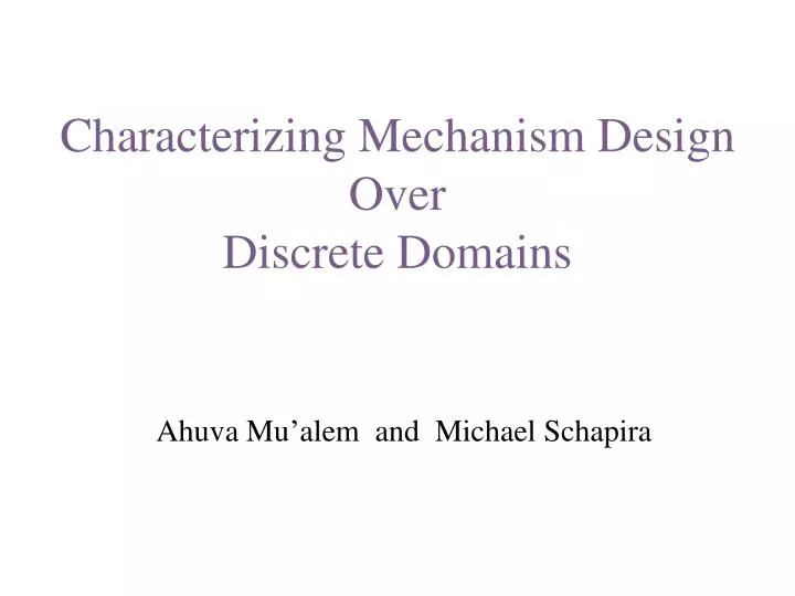 characterizing mechanism design over discrete domains