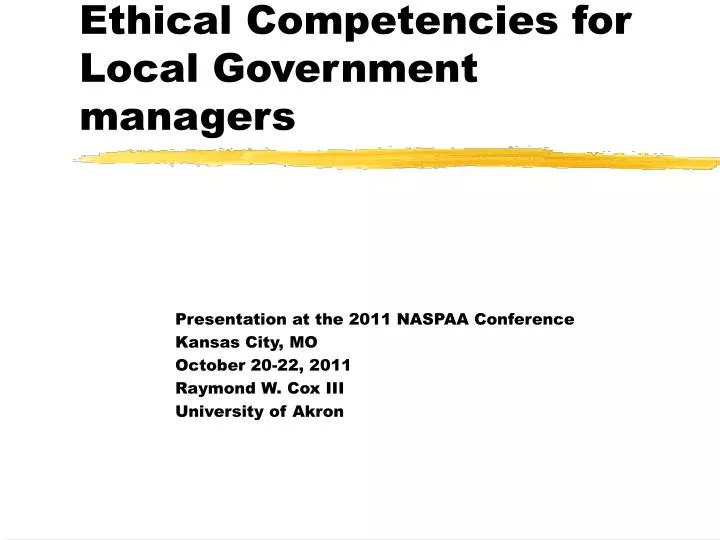 ethical competencies for local government managers