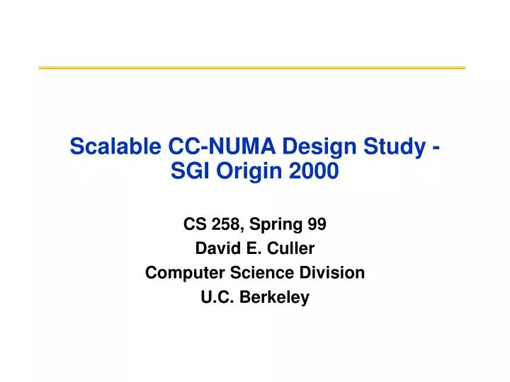 scalable cc numa design study sgi origin 2000